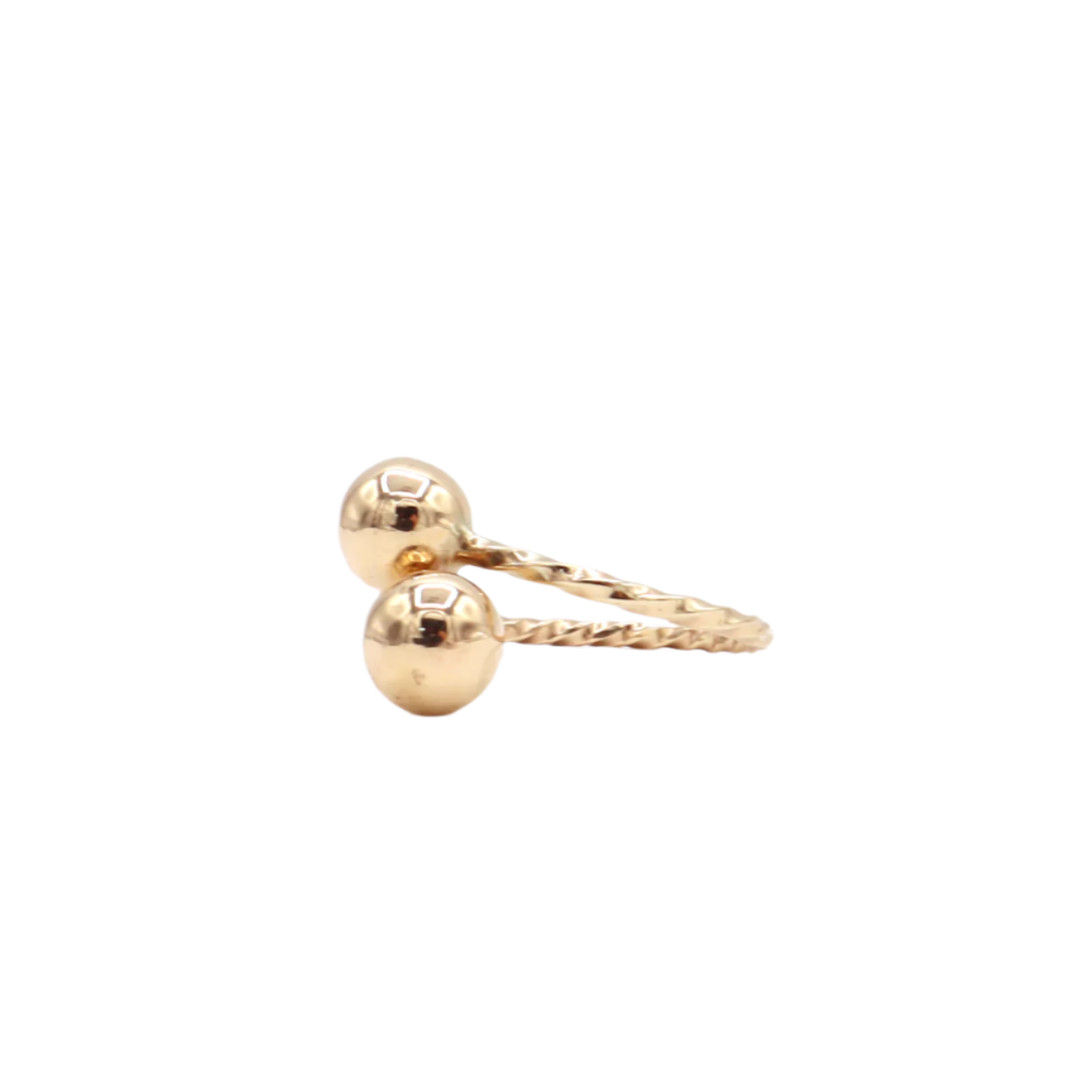 10K Solid Yellow Gold Adjustable Beaded Band Ring