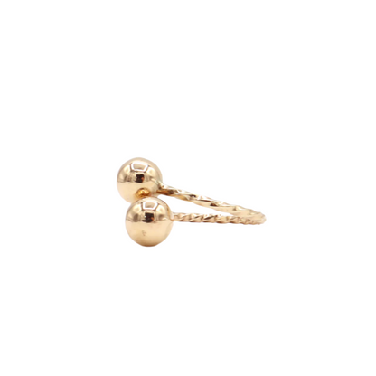 Adjustable Beaded Band Women's Ring-Solid 10K Yellow Gold | STF DIAMONDS JEWELRY