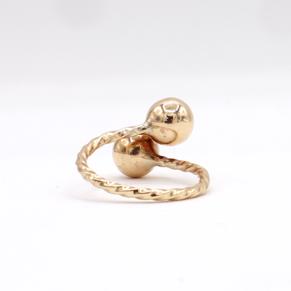 Adjustable Beaded Band Women's Ring-Solid 10K Yellow Gold | STF DIAMONDS JEWELRY