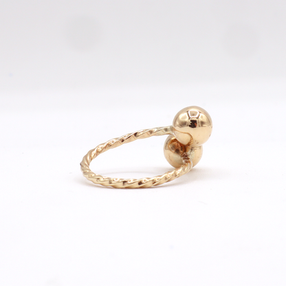 Adjustable Beaded Band Women's Ring-Solid 10K Yellow Gold | STF DIAMONDS JEWELRY