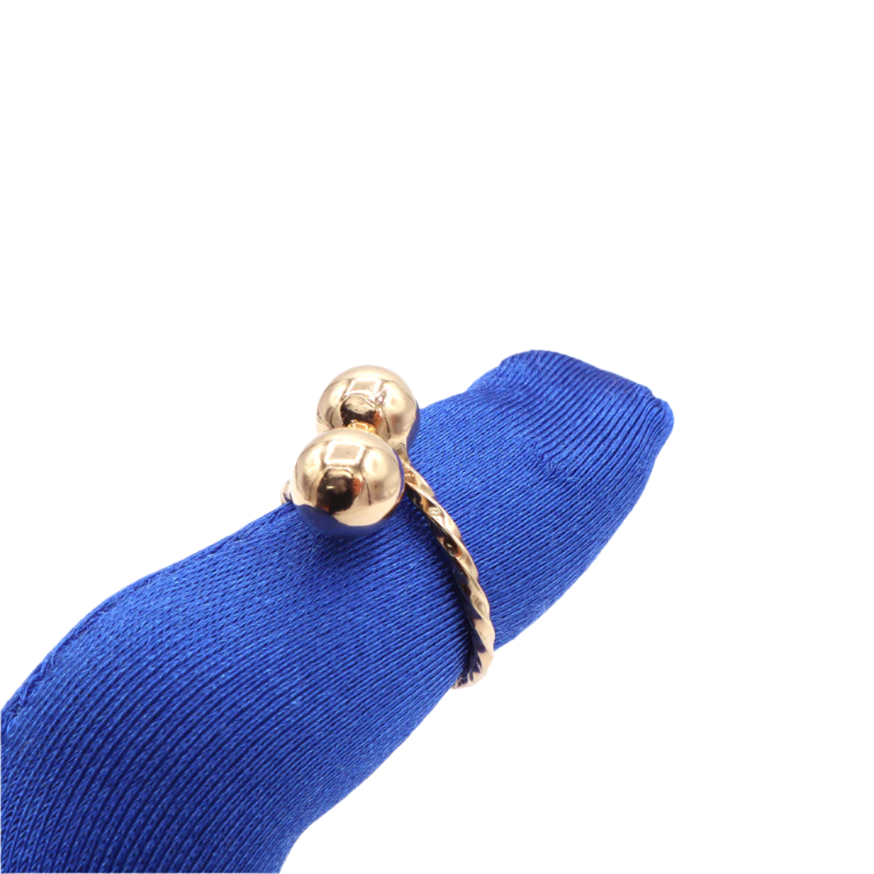 10K Solid Yellow Gold Adjustable Beaded Band Ring