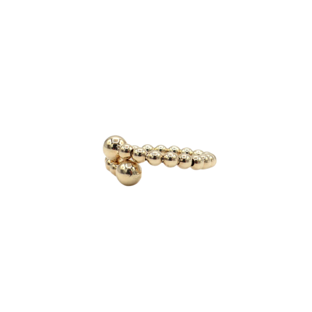 14K Solid Yellow Gold Adjustable Beaded Ring