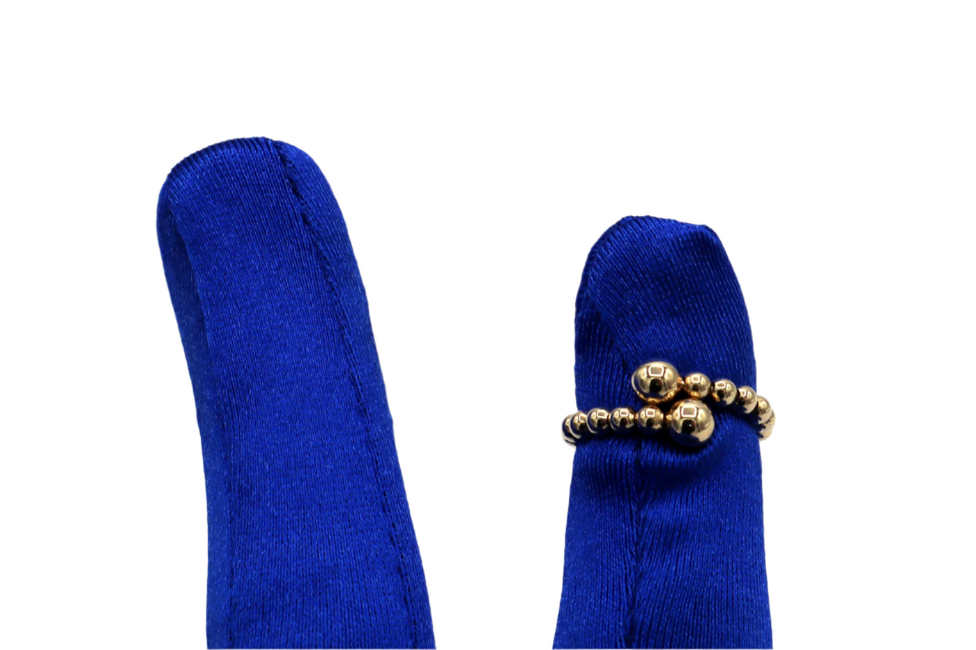 14K Solid Yellow Gold Adjustable Beaded Ring
