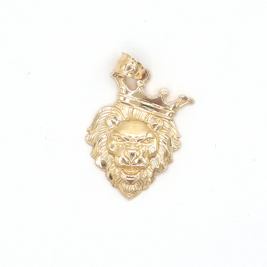 Animal Lion The King with Crown 10K pure Yellow Gold - STF DIAMONDS