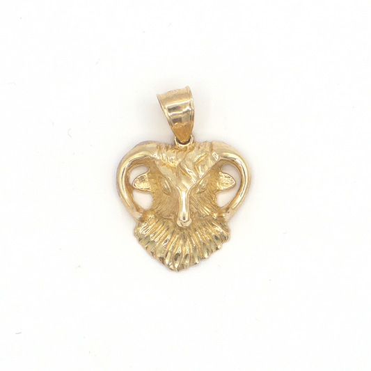 Animal Lamb with two horns 10K Pure Yellow Gold Charm - STF DIAMONDS