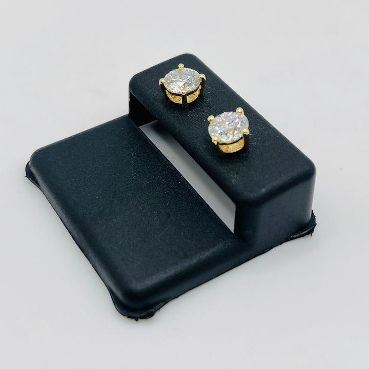 14K Yellow Gold Lab Diamond 4 Prong Earrings