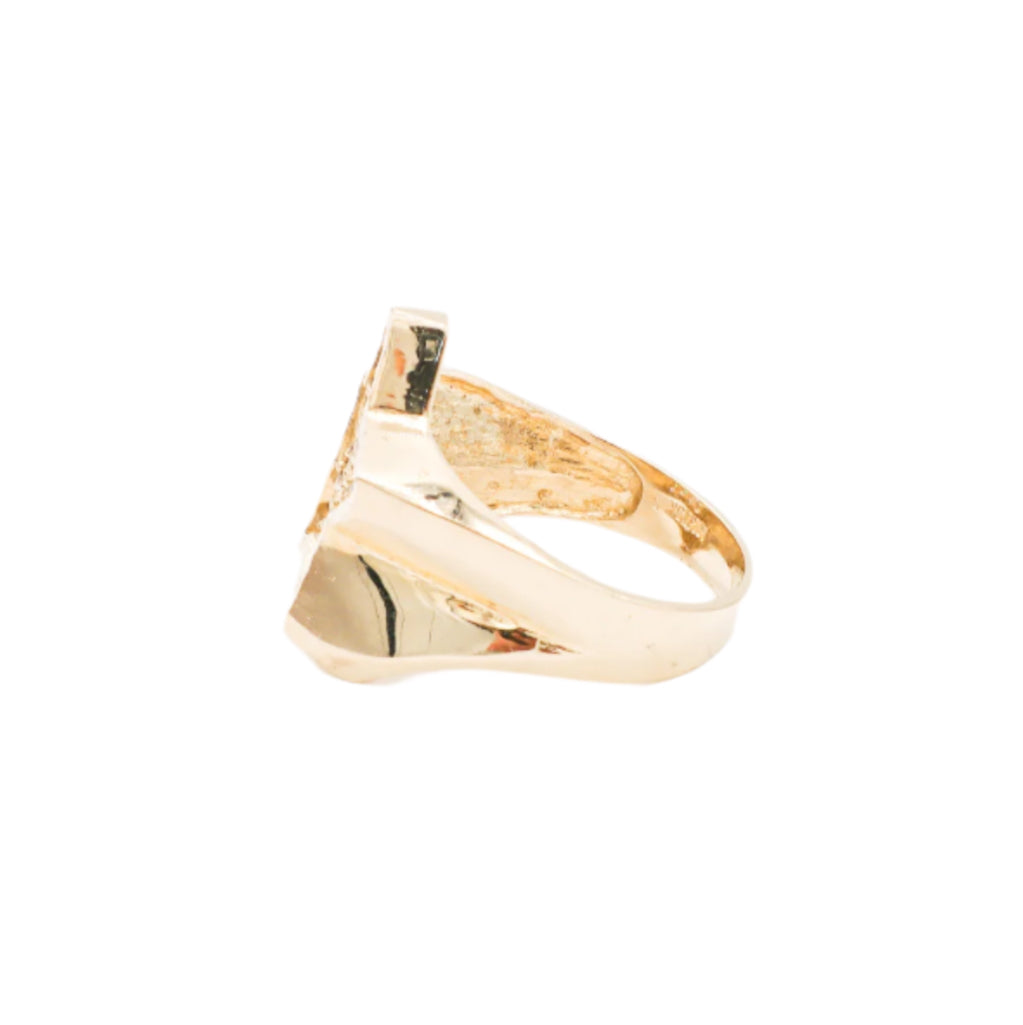 BIG STAR Diamond Cut CZ GOLD Ring-10K Yellow Gold-Cubic Zirconia|STF DIAMONDS JEWELRY