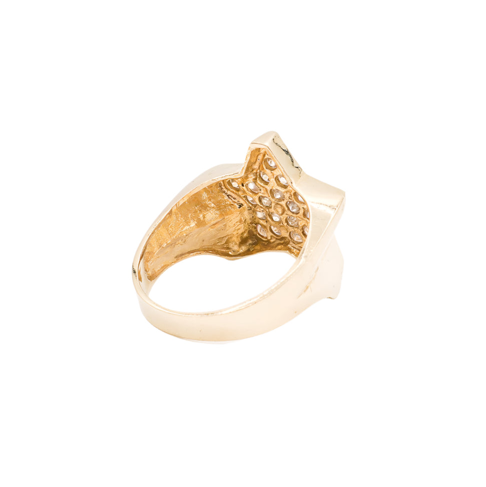 BIG STAR Diamond Cut CZ GOLD Ring-10K Yellow Gold-Cubic Zirconia|STF DIAMONDS JEWELRY