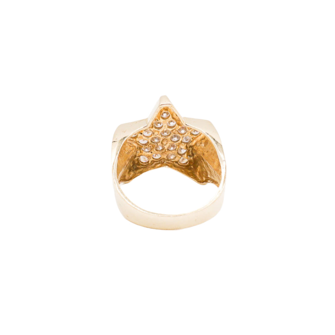BIG STAR Diamond Cut CZ GOLD Ring-10K Yellow Gold-Cubic Zirconia|STF DIAMONDS JEWELRY
