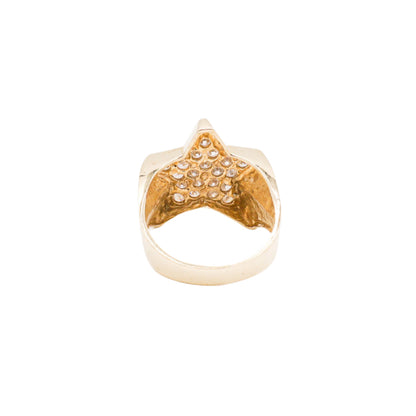 BIG STAR Diamond Cut CZ GOLD Ring-10K Yellow Gold-Cubic Zirconia|STF DIAMONDS JEWELRY