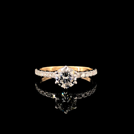 The Signature Elegant Round Diamond Wedding Ring 14K Yellow Gold (Lab Grown) - STF DIAMONDS