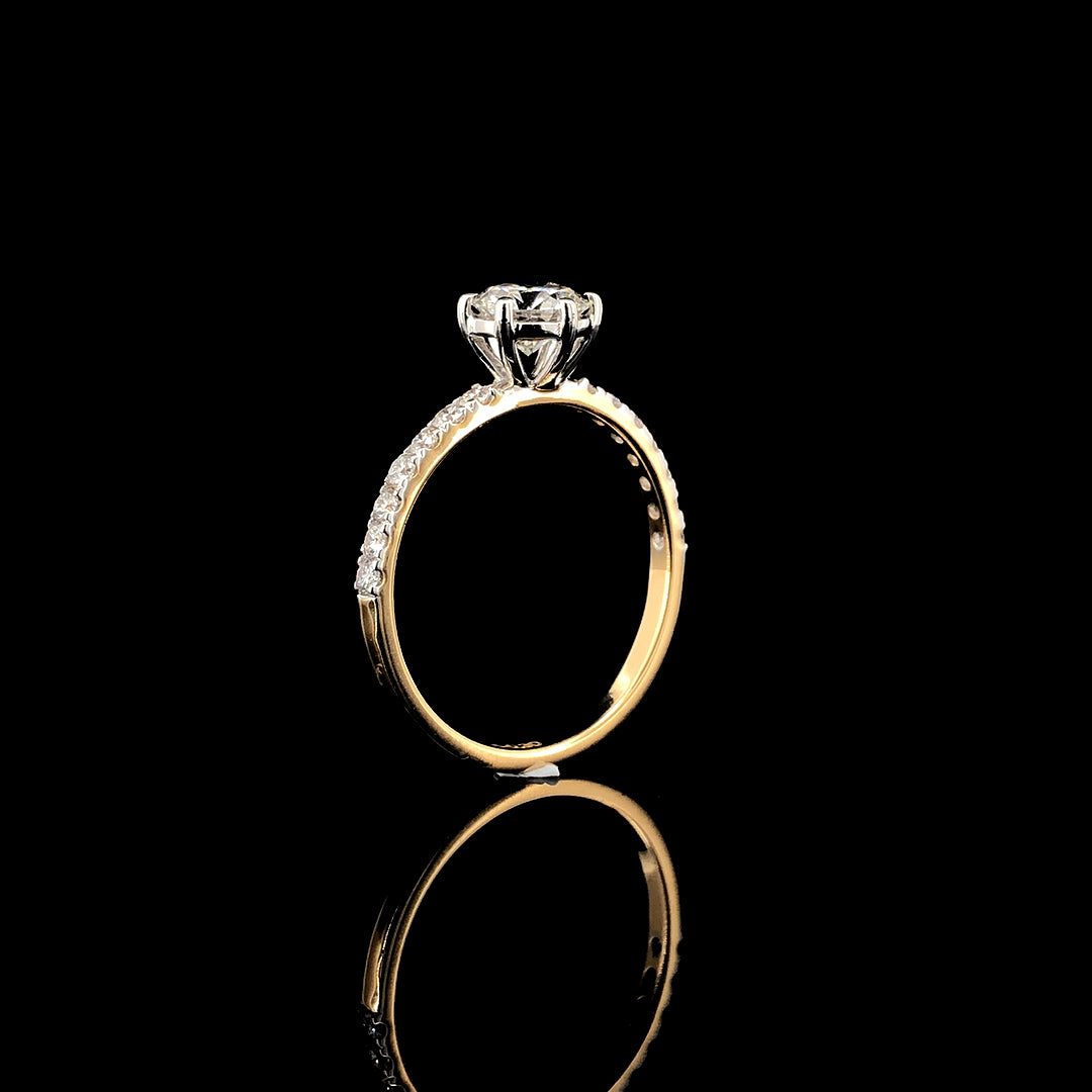 The Signature Elegant Round Diamond Wedding Ring 14K Yellow Gold (Lab Grown) - STF DIAMONDS