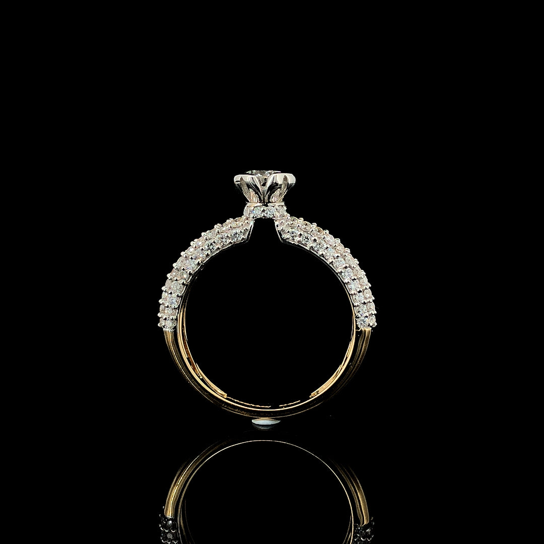 14K Solid Yellow Gold Solstice — Round Lab-Grown Diamond Ring