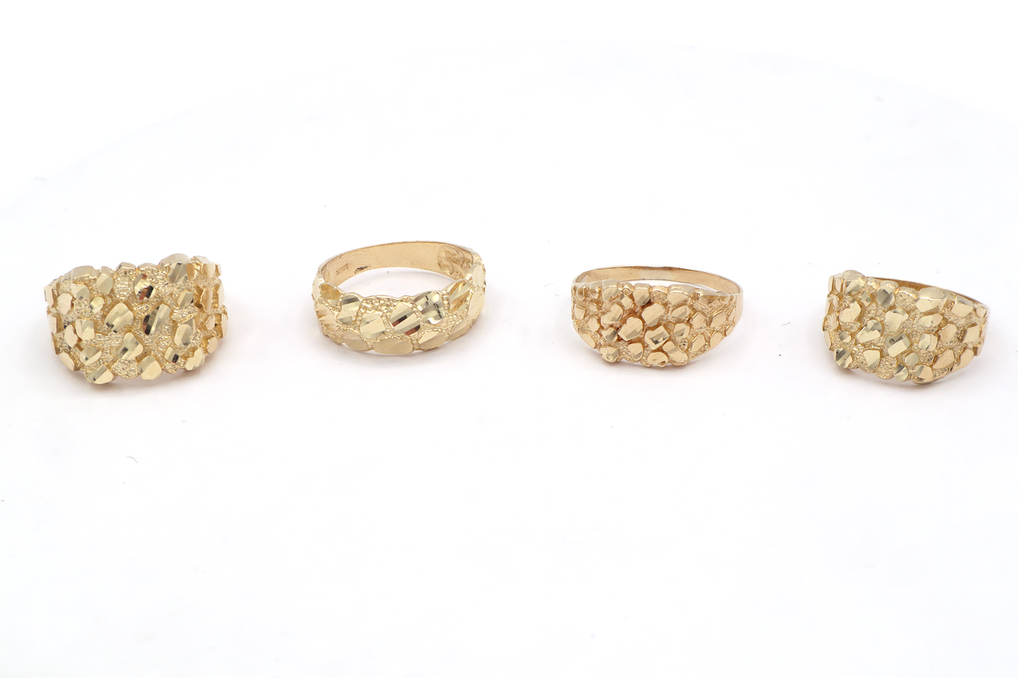 10K Yellow Classic Gold Nugget Style Ring