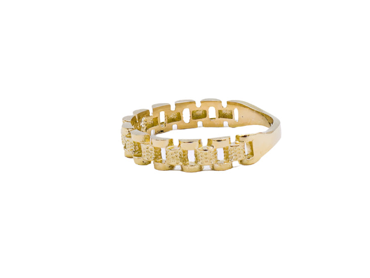10K Solid Yellow Gold Classic Vintage Rolly Band Ring