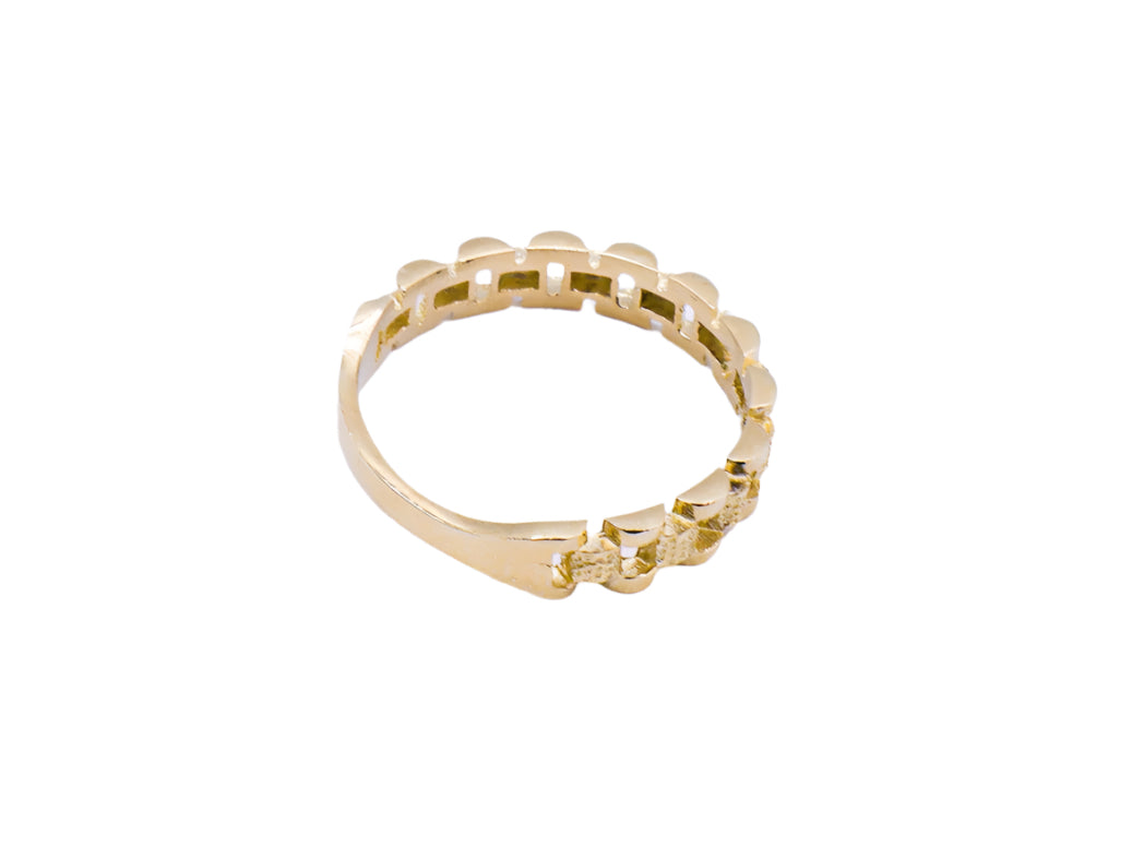 10K Solid Yellow Gold Classic Vintage Rolly Band Ring