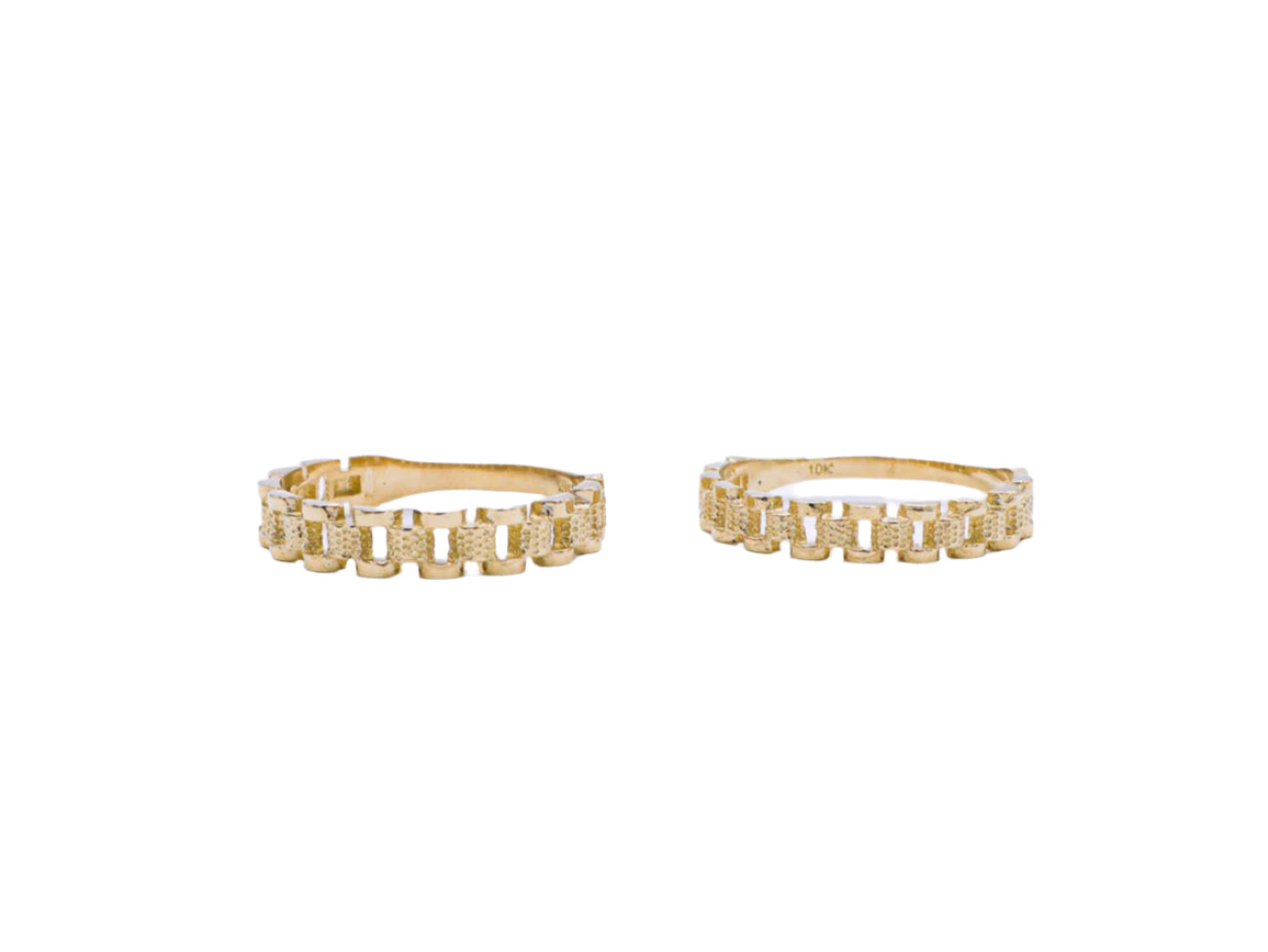 10K Solid Yellow Gold Classic Vintage Rolly Band Ring