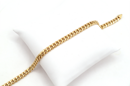 4.7mm Miami Cuban link 14k Gold bracelet STF Diamonds