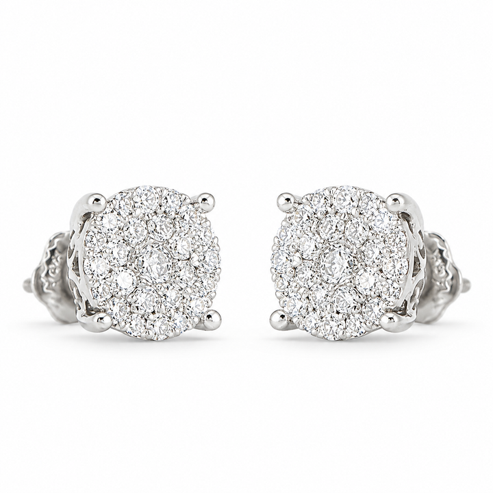 Diamond Cluster Earrings 14K 0.75ctw