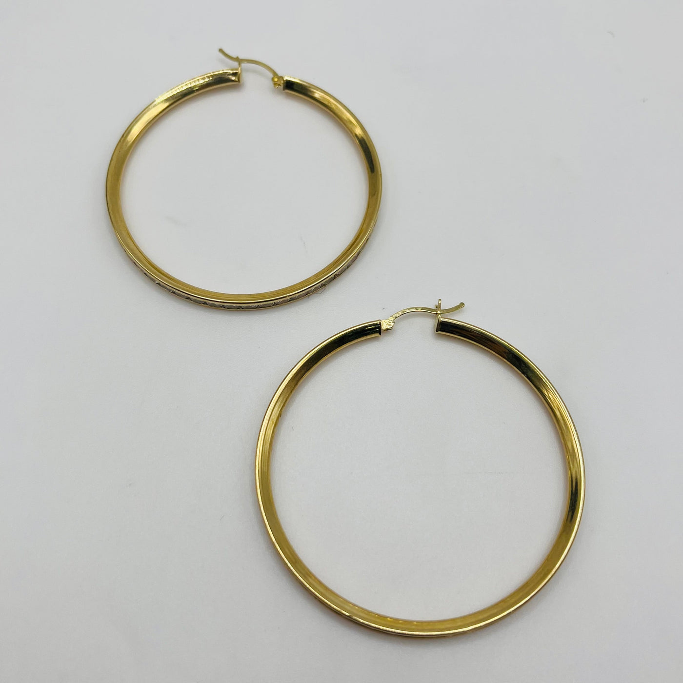 10K Gold CZ Shine Hoops 2in
