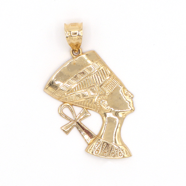 10K Solid Yellow Gold Diamond-Cut Egypt Charm