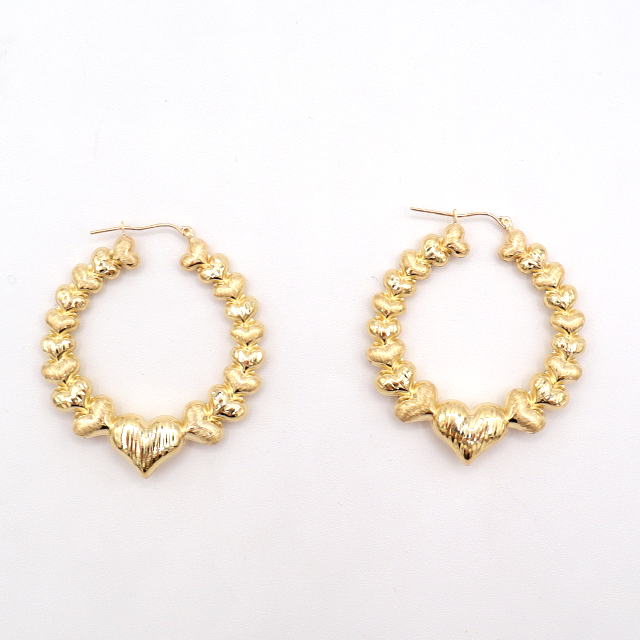 Endless Love Beads Hoop Earring 10K Pure Yellow Gold - STF DIAMONDS