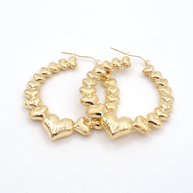 10K Solid Yellow Gold Endless — Beaded Hoop Earrings