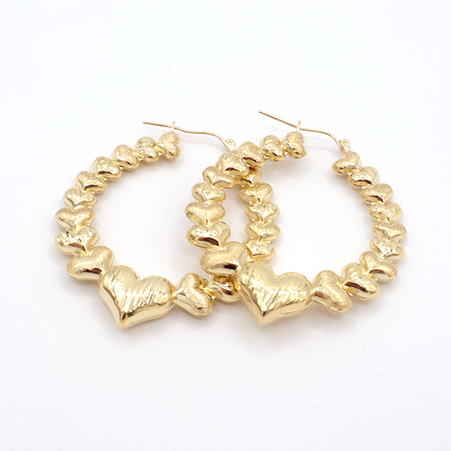 Endless Love Beads Hoop Earring 10K Pure Yellow Gold - STF DIAMONDS