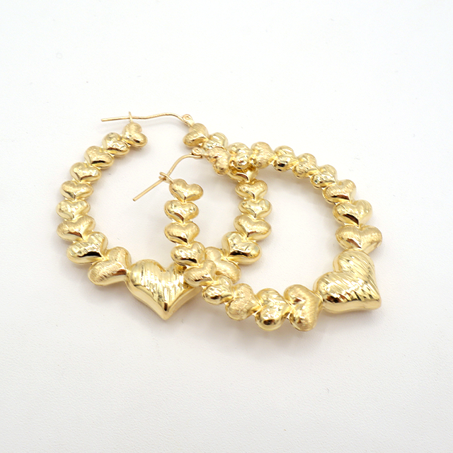 Endless Love Beads Hoop Earring 10K Pure Yellow Gold - STF DIAMONDS