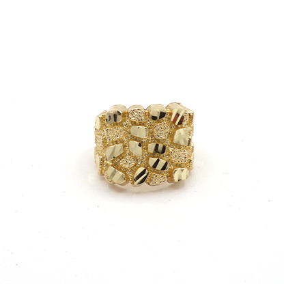 Fat Gold Nugget Ring 10K Pure Yellow Gold