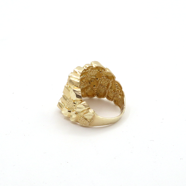 10K Solid Yellow Gold California King Nugget Men's Ring