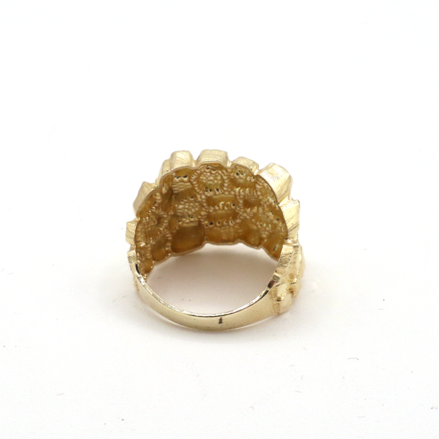 Fat Gold Nugget Ring 10K Pure Yellow Gold