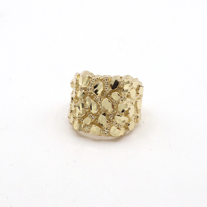 Fat Gold Nugget Ring 10K Pure Yellow Gold