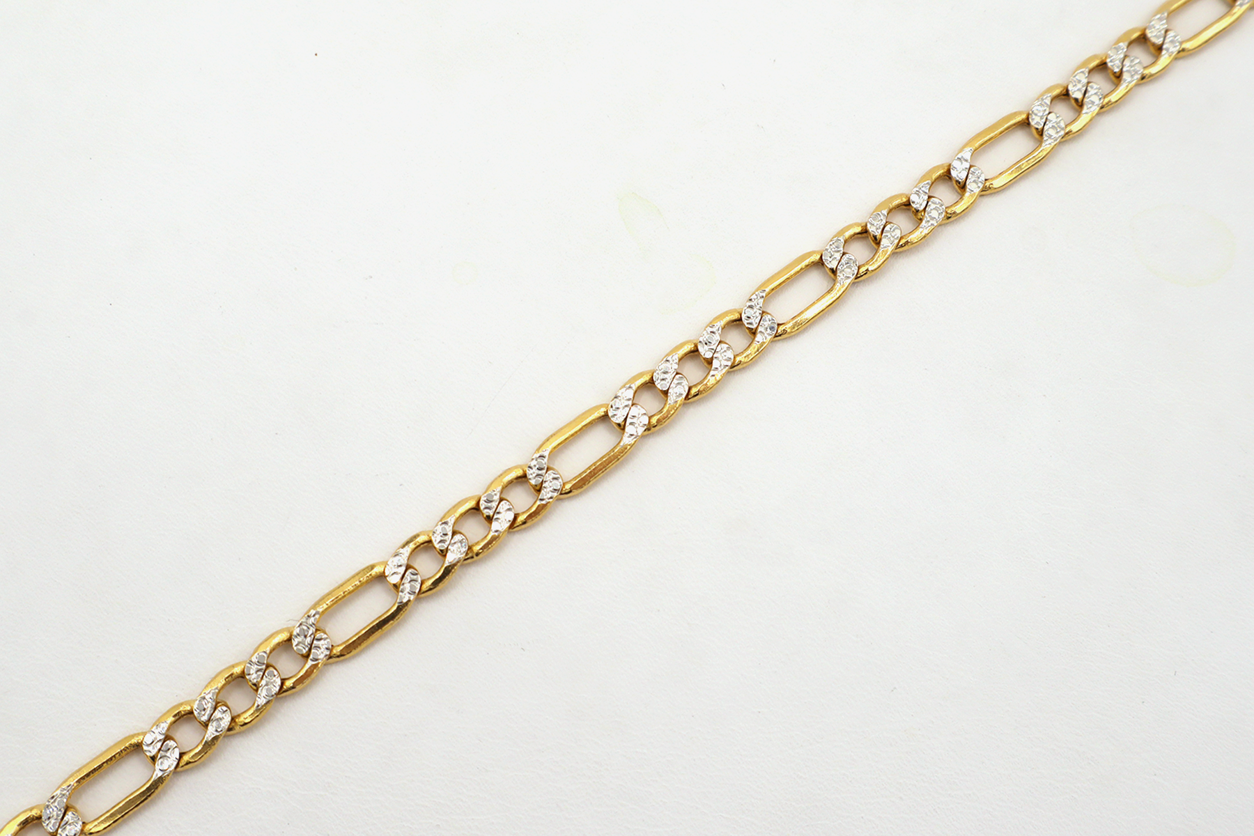 6.2mm Stylish Figaro Diamond Cut Bracelet 14K Real Gold -STF DIAMONDS