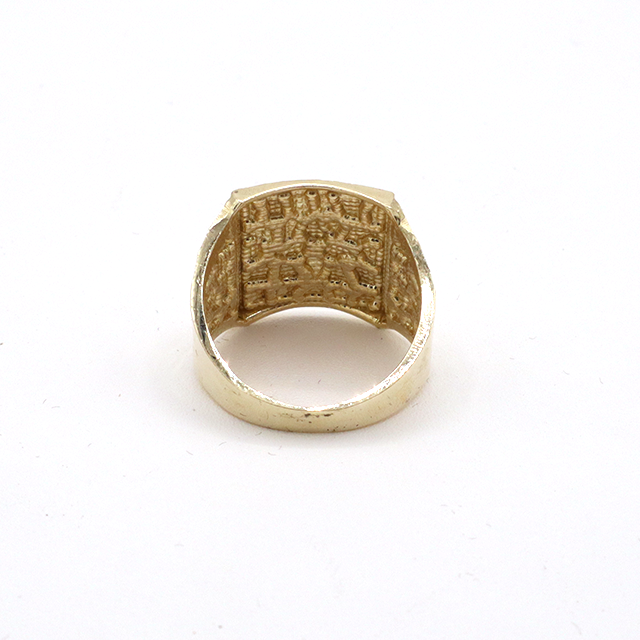 Flat Gold Nugget Ring 10K Yellow Gold - STF DIAMONDS