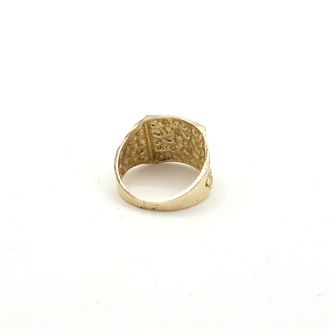 Flat Gold Nugget Ring 10K Yellow Gold - STF DIAMONDS