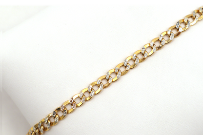 La Flat cuban Diamond cut Bracelet 14K Real Gold - STF DIAMONDS