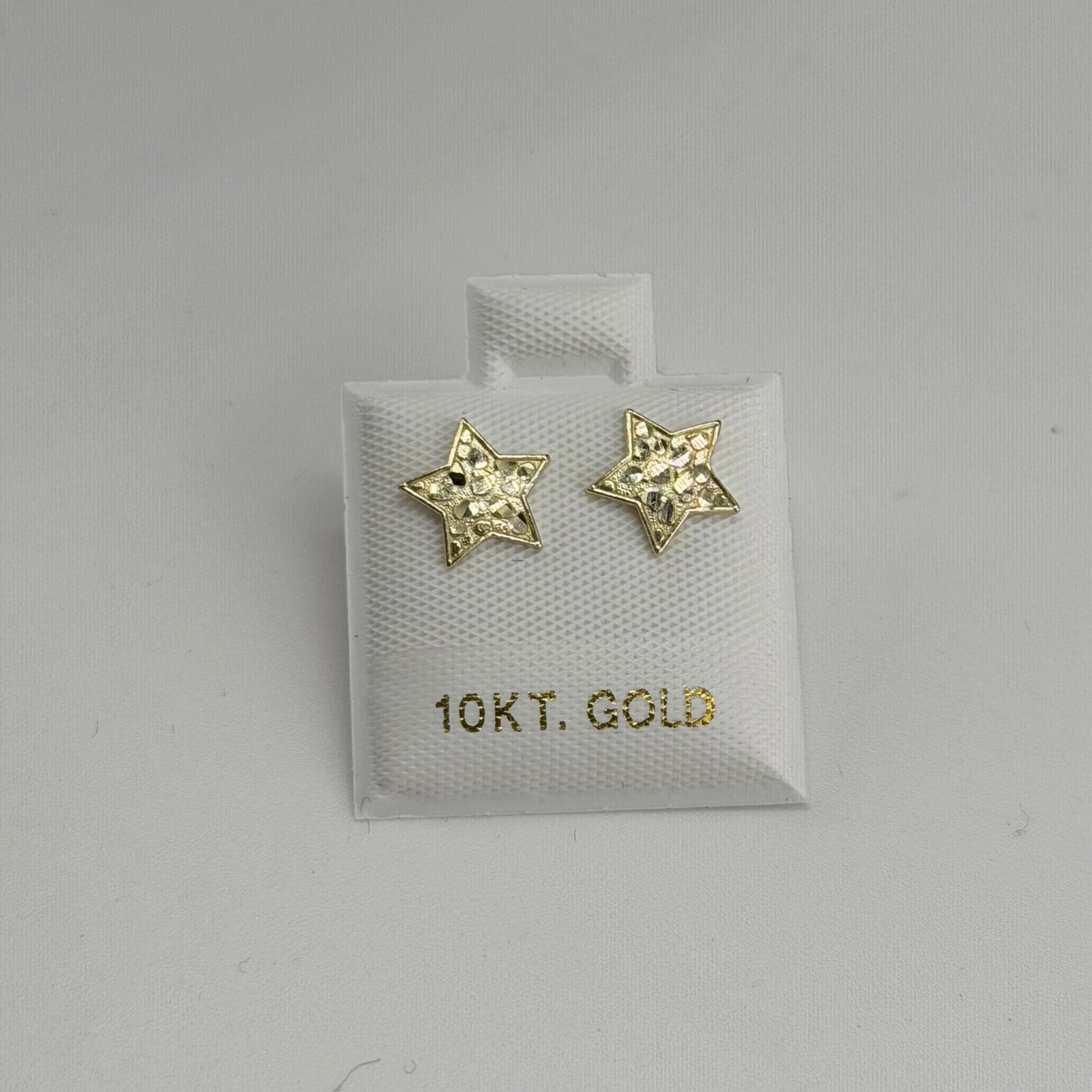 10K Solid Yellow Gold Mini Star Nugget Earrings