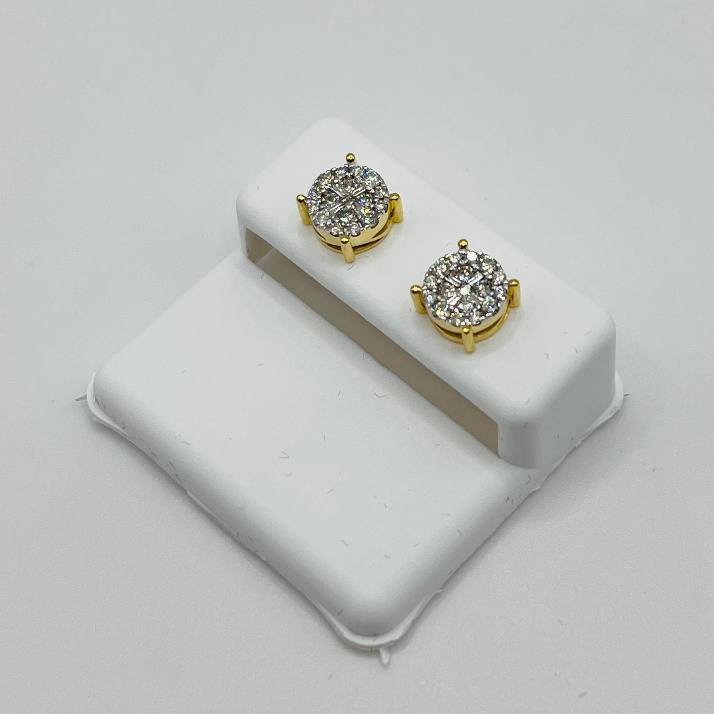 10K Gold Diamond Point Orbit Earrings (L)