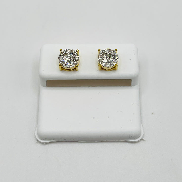 10K Gold Diamond Point Orbit Earrings (L)