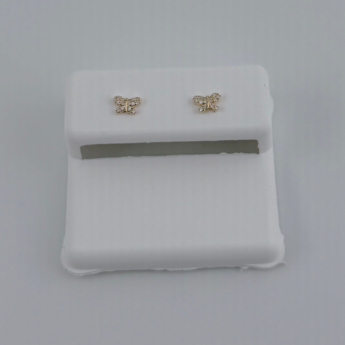 14K Gold Diamond Baby Butterfly Earrings