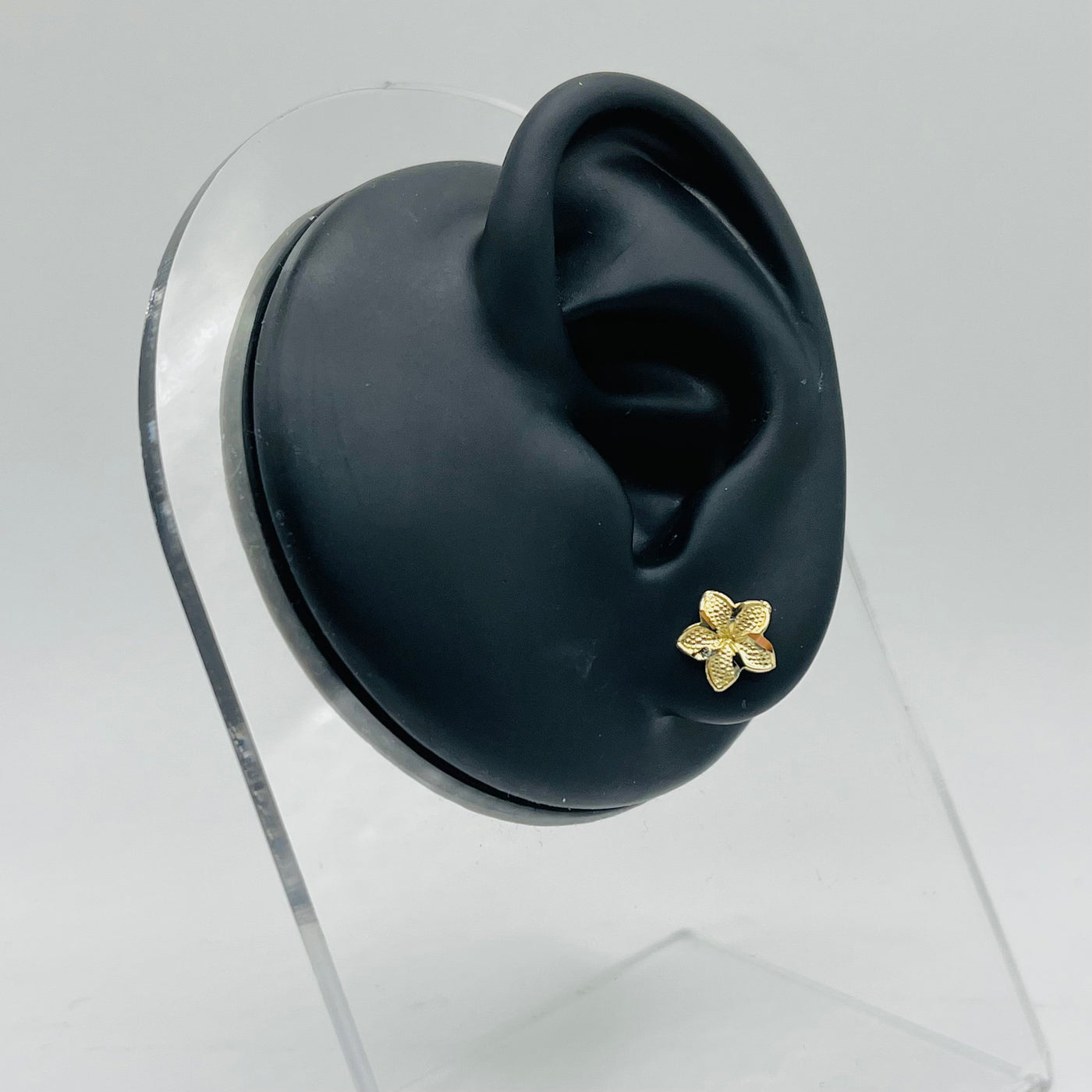 10K Yellow Gold Hibiscus Earrings (Small)