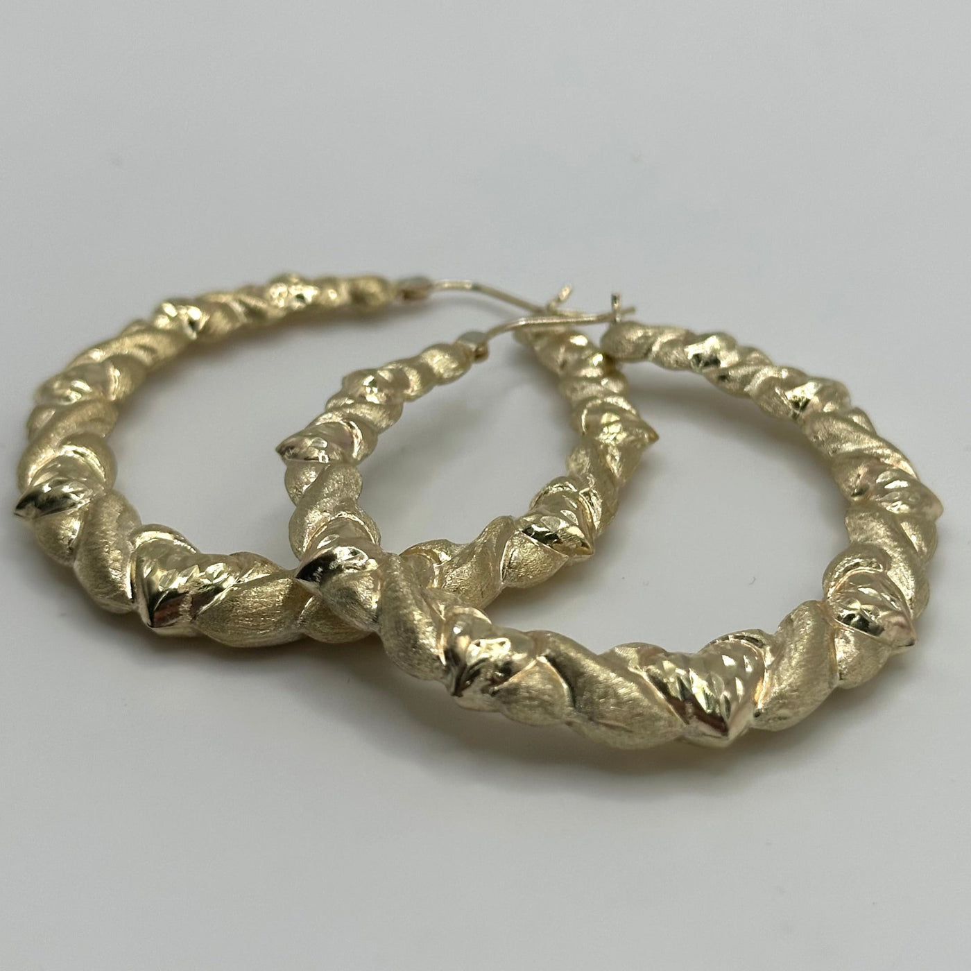 10K Yellow Gold All Heart Hoop Earrings 1.4" (with Custom Initial)