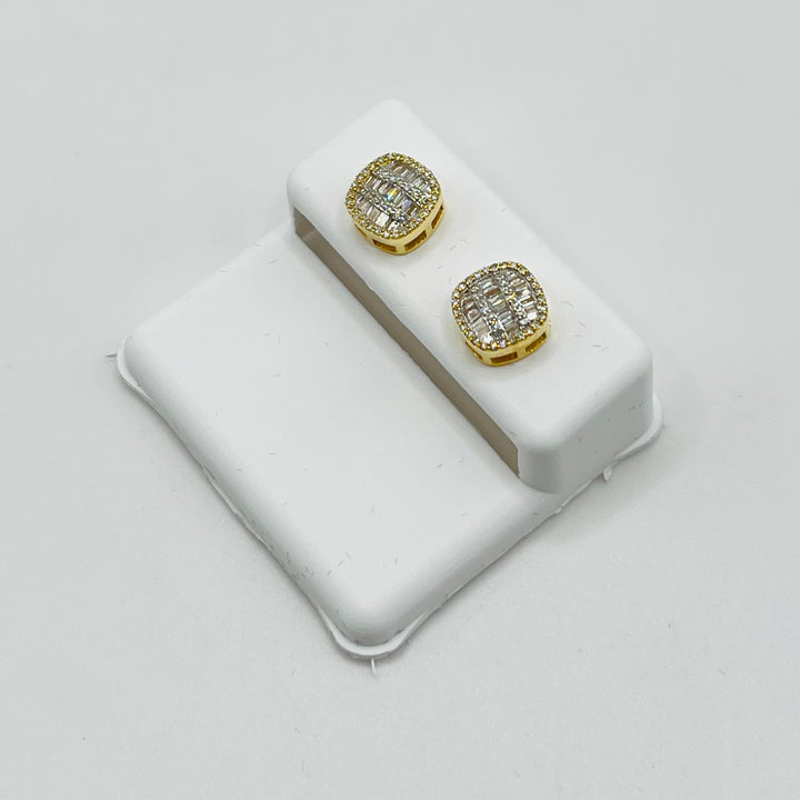 10K Gold Diamond Rounded Circle Earrings