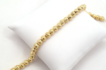 Radiant Luna: 14k Gold Moon Beads Bracelet - Exquisite Elegance for Your Wrist