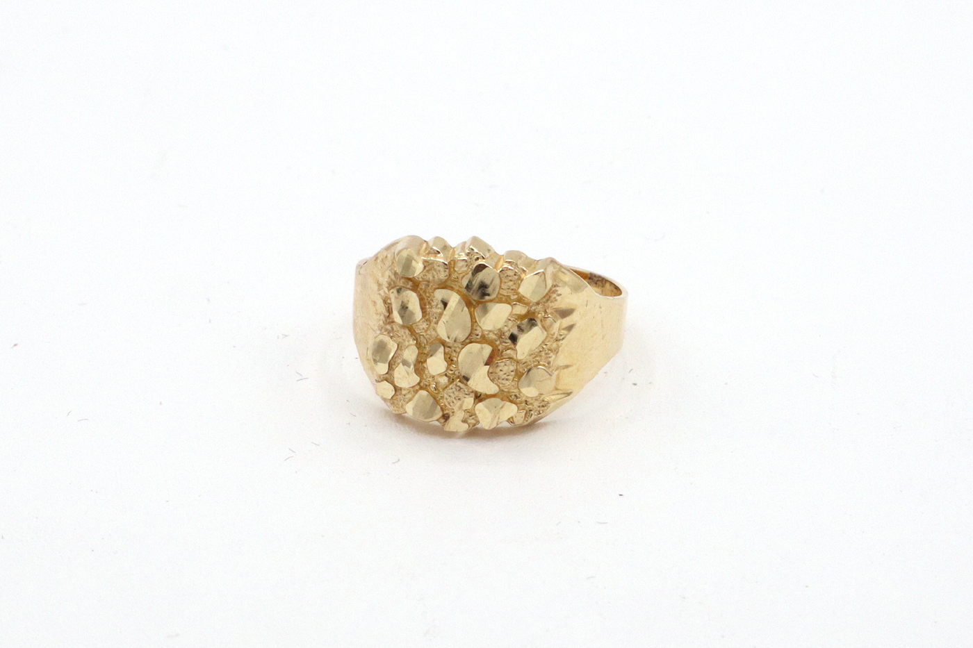 10K Solid Yellow Gold Miner's Find Nugget Ring