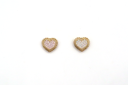 Rolly Heart Pendant with CZ Cubic Zirconia Stones 10K Real Yellow Gold - STF DIAMONDS ???????