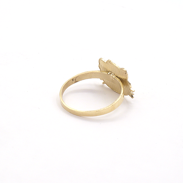 Hello Kitty Face with Laser Cut 10K Pure Yellow Gold Ring- STF DIAMONDS