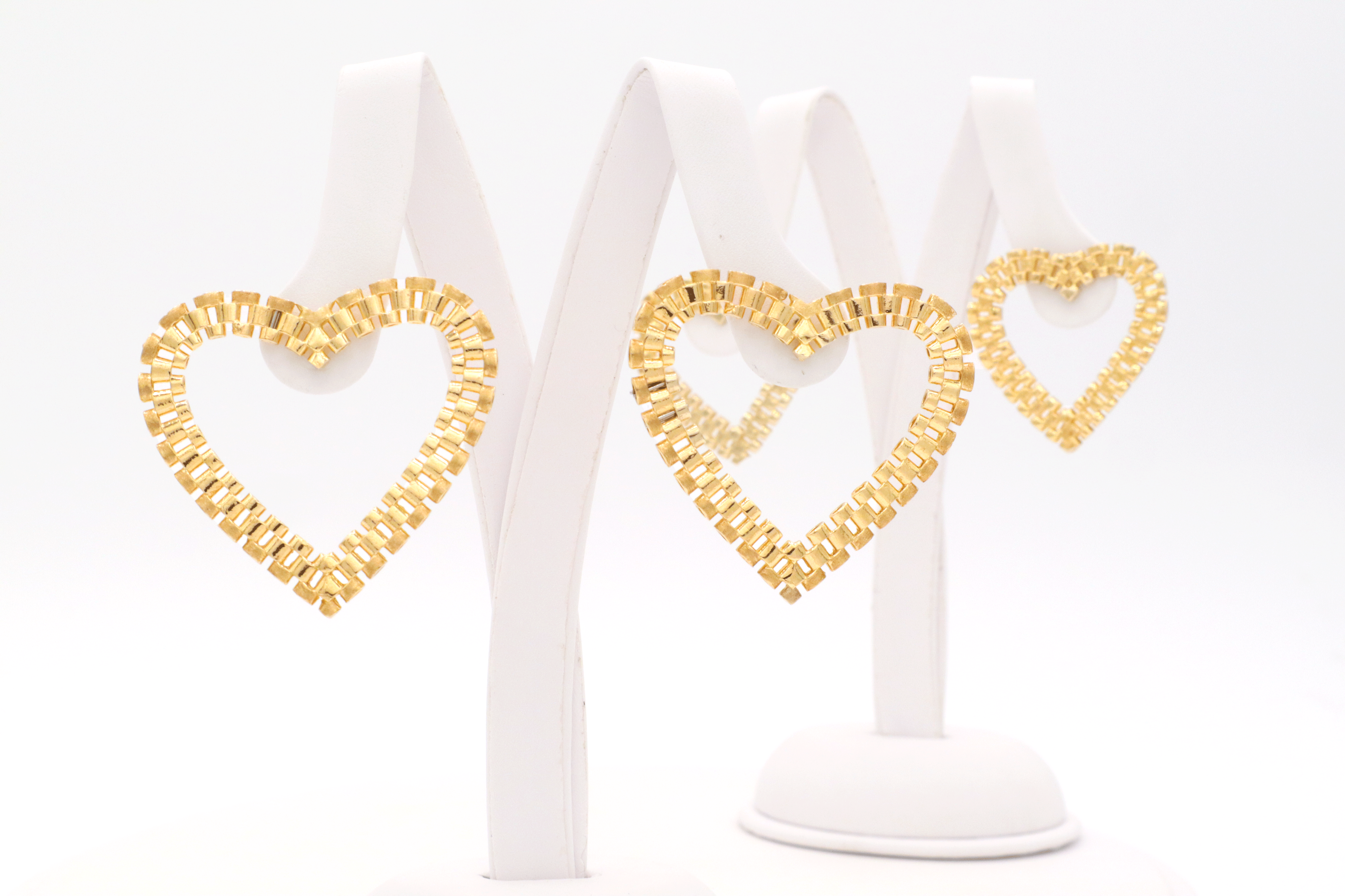 10K Rolly Heart Stud Earrings Multiple sizes available STF DIAMONDS