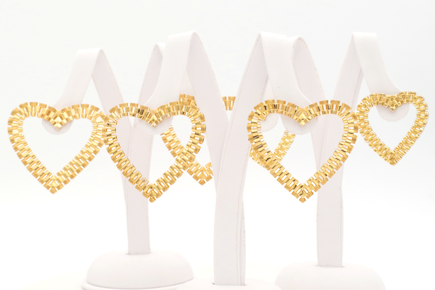 10K Rolly Heart Stud Earrings Multiple sizes available STF DIAMONDS